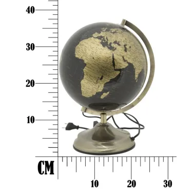 GLOBUS BRĄZOWY Z OŚWIETLENIEM 25X38 cm